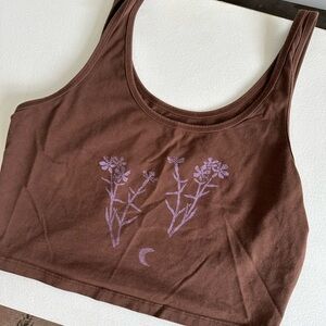 Sister Nettle Brown Floral Women's Bra Top